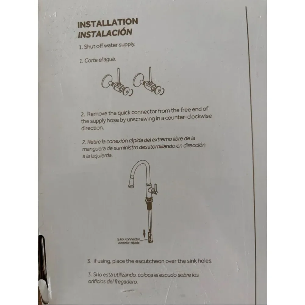✨New In Box✨ Single Hole Pull Down Kitchen Faucet Brushed Nickel Has All Parts